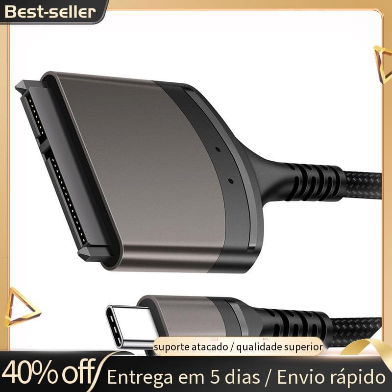 Para 2.5 Polegada Cabo SATA Conversor Externo De Alumínio 5Gbps SSD HDD Tipo-C
