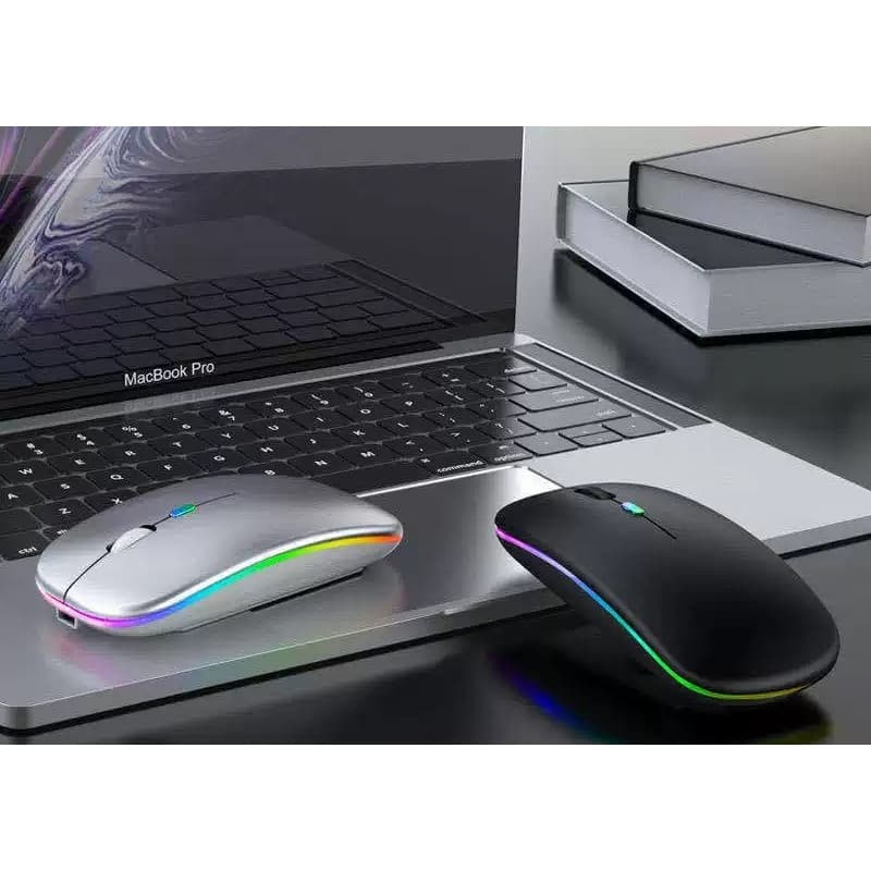 Mouse Sem Fio Recarregável Wireless Led Rgb Ergonômico casabom