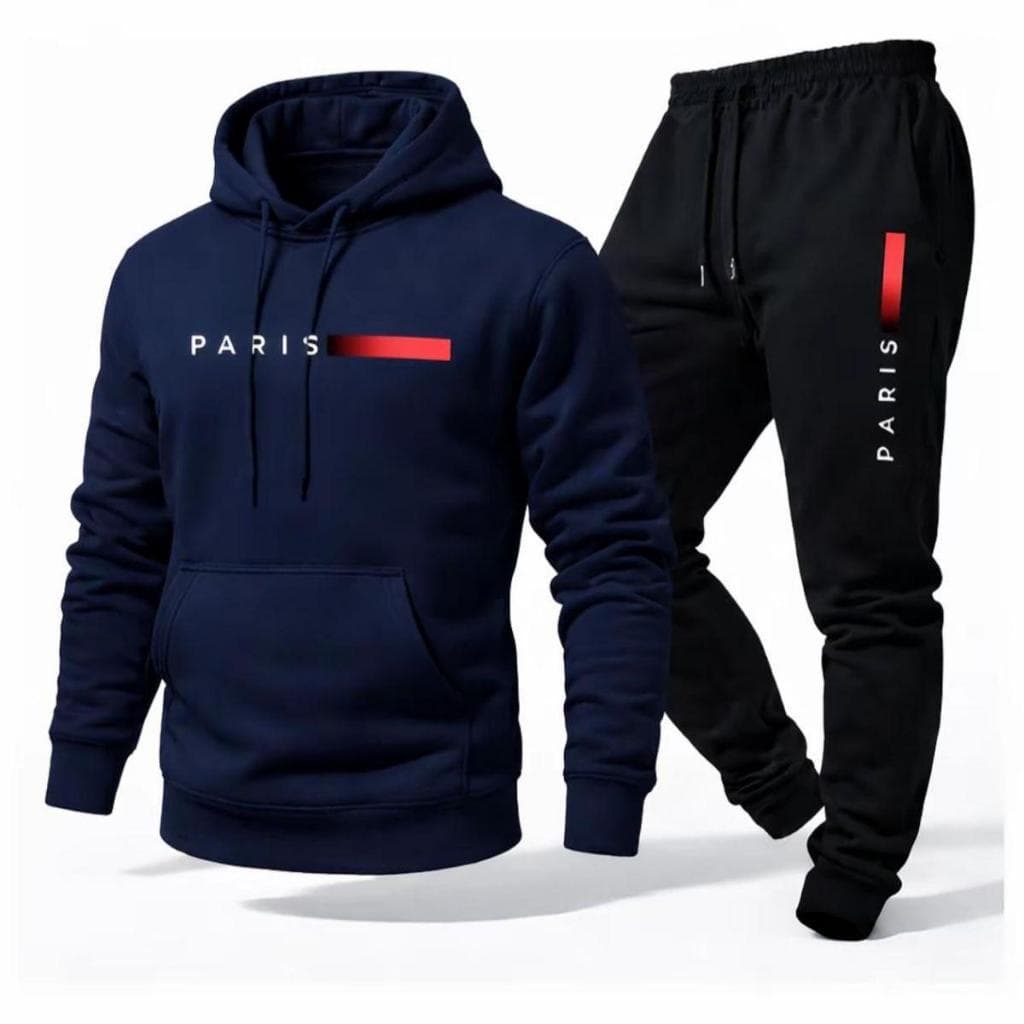 Conjunto Agasalho Paris Conjunto Moletom Capuz Casual Calça Jogger Masculino Feminino Confortável Moda