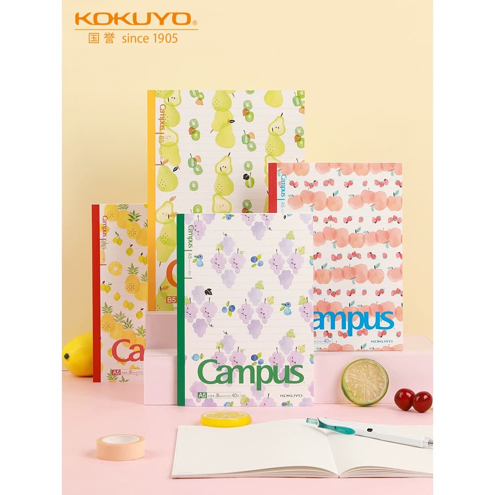 Japão Japão KOKUYO KOKUYO Notebook Fruit Notebook Girl Style Campus Design Dot Line Notebook Linha Horizontal N