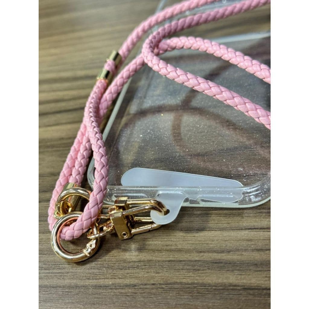 Cordão Para Celular De Couro Trançado Resistente Alça Para Capa de Celular Corda De Pescoço Suporte de Capinha