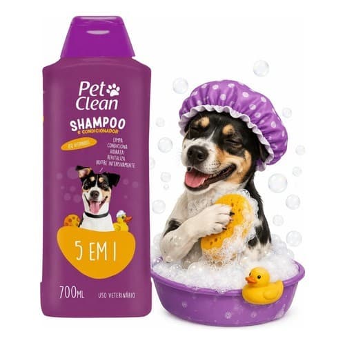Shampoo 5 Em 1 Pet Clean 700 Ml Para Cães E Gatos Premium N/a