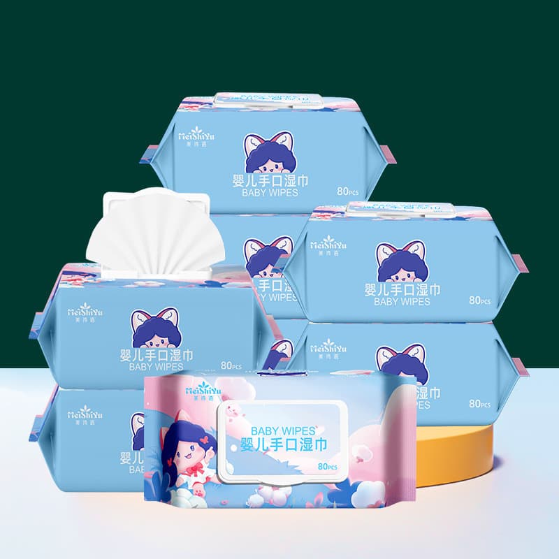 Lenços umedecidos para bebês, 80 bombas, pacote grande, produtos para bebês recém-nascidos, fabricante especial de boca 