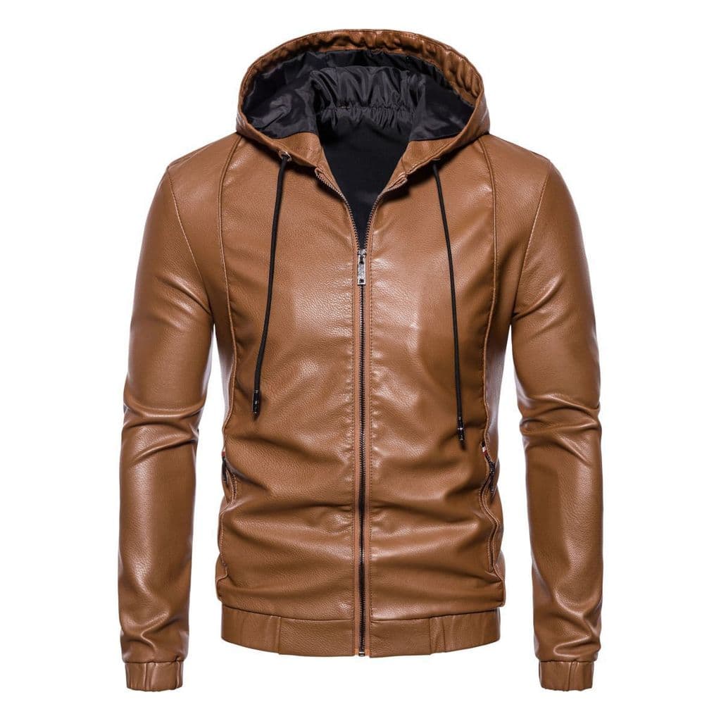 Jaqueta de Couro Masculina para Outono Inverno, Nova Moda Casual, Jaqueta de Couro para Motocicleta, Casaco Masculino