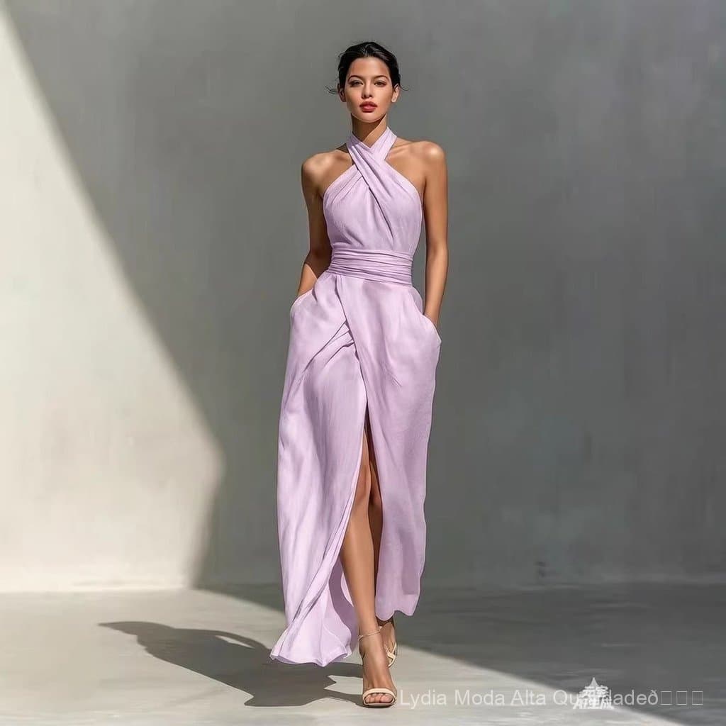 [Liquidação Total] Vestuário feminino elegante de alta qualidade: Vestido feminino de verão 26, sem mangas, justo, branc