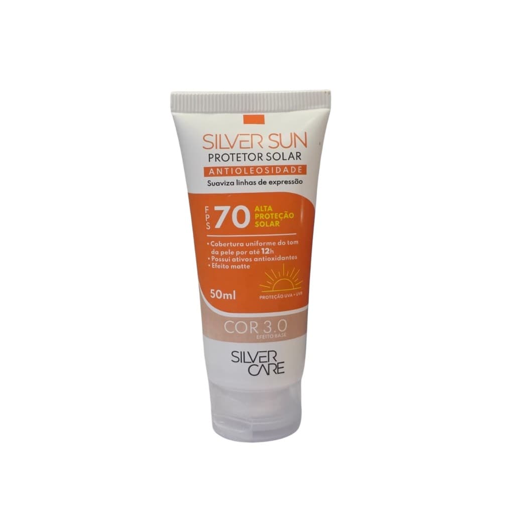 Protetor Solar Facial Silver Care Fps70 Cor 3.0 50ml