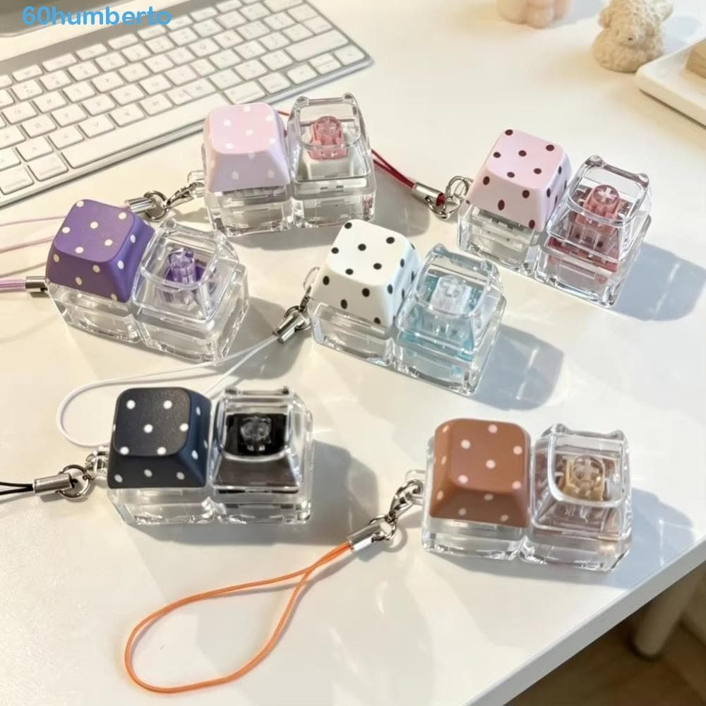 HUMBERTO Keycap Fidget Keychain , Dot Push Button Teclado Mecânico Keycaps Chaveiro , Key Clicker Light Up Brilhante Min