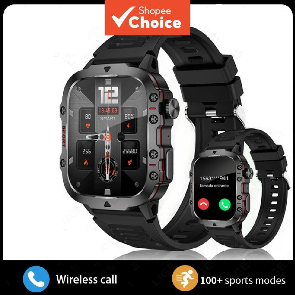 TechLife Smartwatch H11 1,96 Polegadas Tela HD Lanterna LED Chamada Bluetooth Relógio Esportivo para Homens e Mulheres