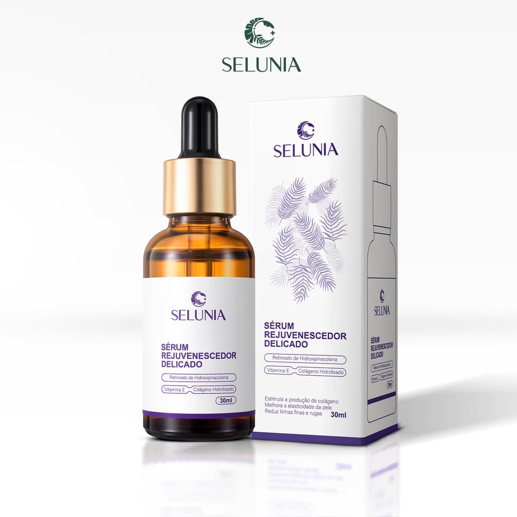 Sérum Facial Selunia Rejuvenescedor Anti-idade Retinol HPR + Colágeno+ Vitamina E Reduz Rugas 30ml