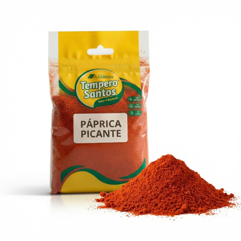 Páprica Picante Em Pó Pura 100% | Tempero Para Carnes Aves Suína 250g / 500g / 1kg - Tempero Santos