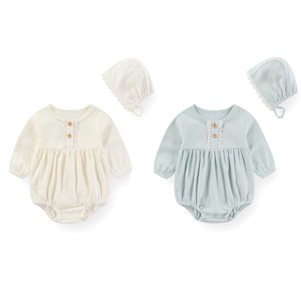 Kiddiezoom 2 Conjuntos Moda Doce Manga Longa Bebê Meninas Bodysuit + Bandana Bonito Roupas De Menina Recém-Nascida