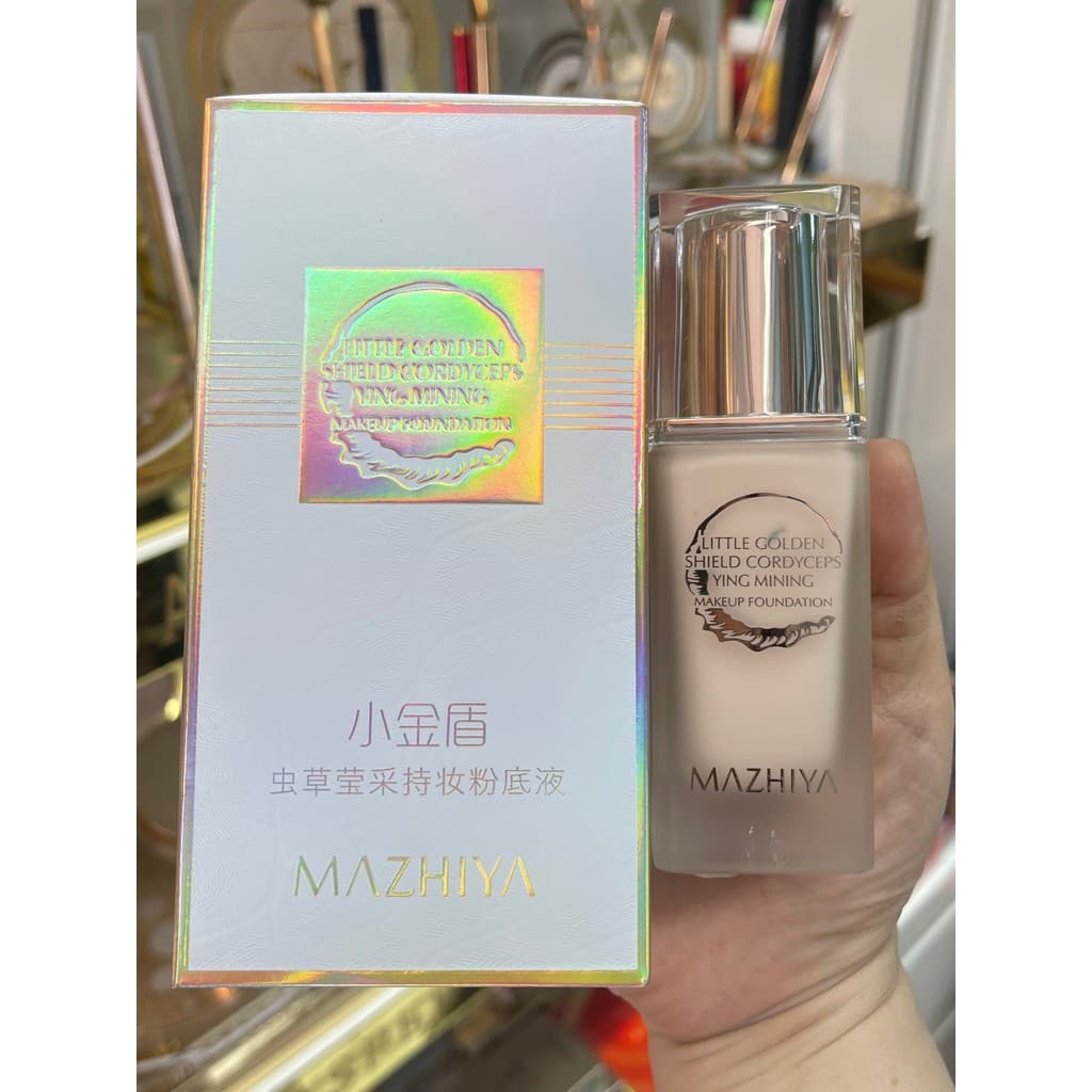Mazhiya Little Golden Shield Cordyceps Brightening Maquiagem Base Líquida Sem Maquiagem Sem Pó Antiaderente Nutritivo Co
