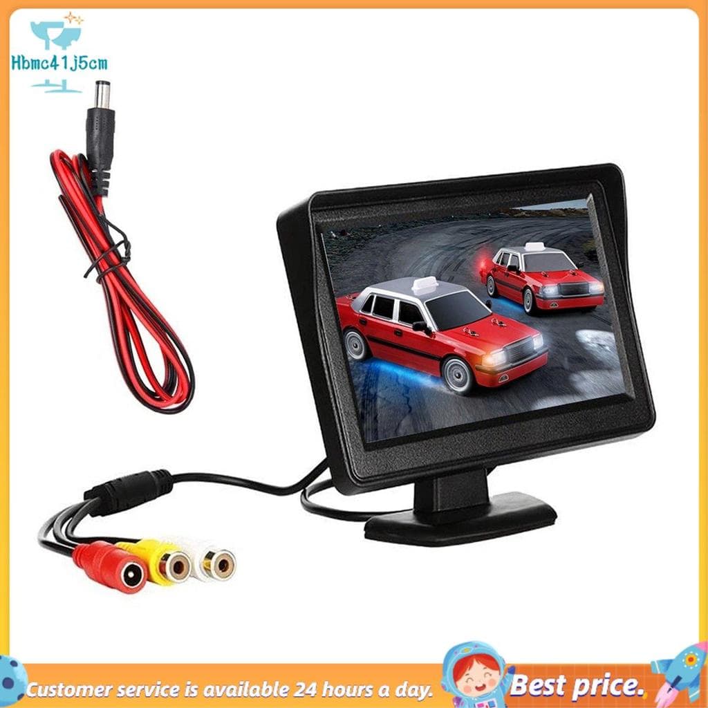 Hbmdc 9V-24V 4.3 Polegadas Kit De Monitor Retrovisor De Carro TFT LCD Câmera De Visão Traseira De Sistema De Estacioname