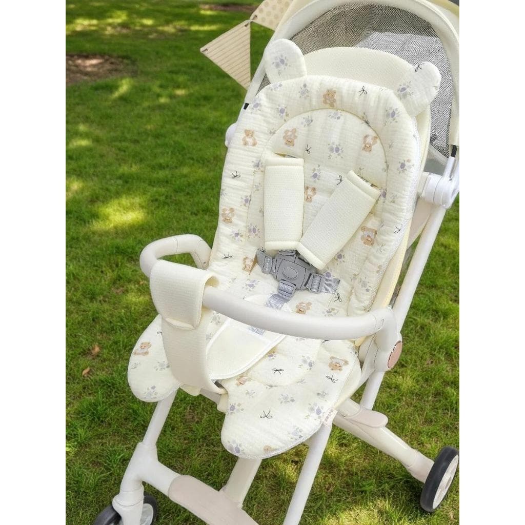 Malha orelha carrinho de bebê esteira passeio andando bebê gaze macio respirável carrinho de bebê tapete de algodão quat
