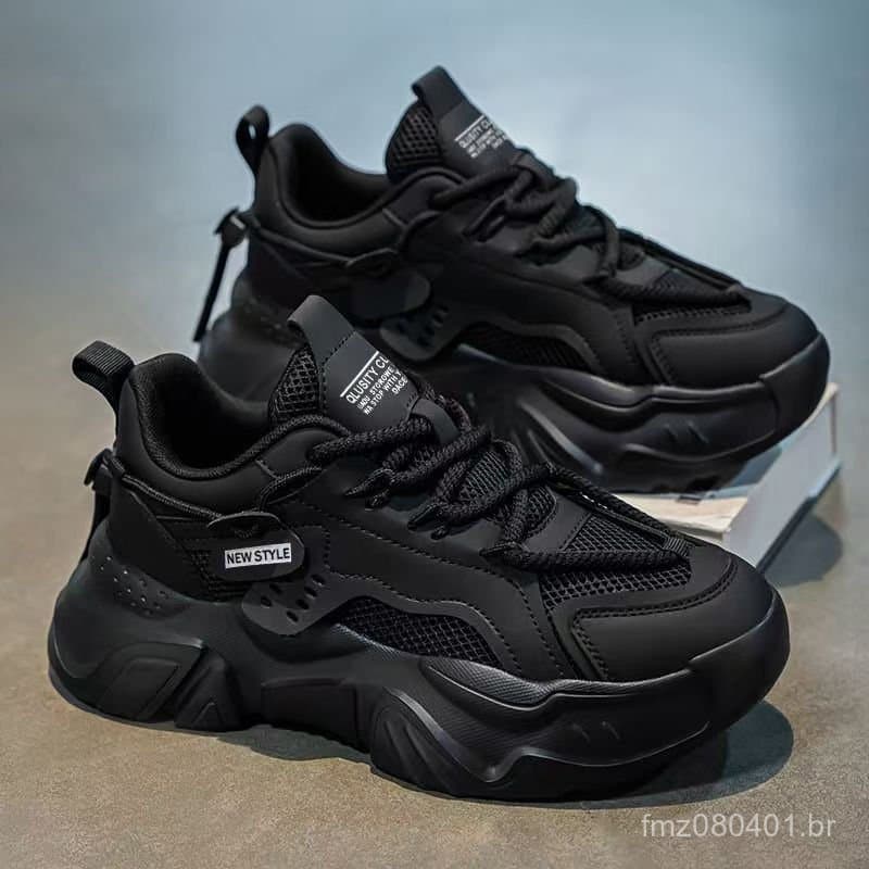 Sapatos masculinos, novo estilo, tênis esportivos de inverno, sola grossa, malha respirável, tênis casuais de grande suc
