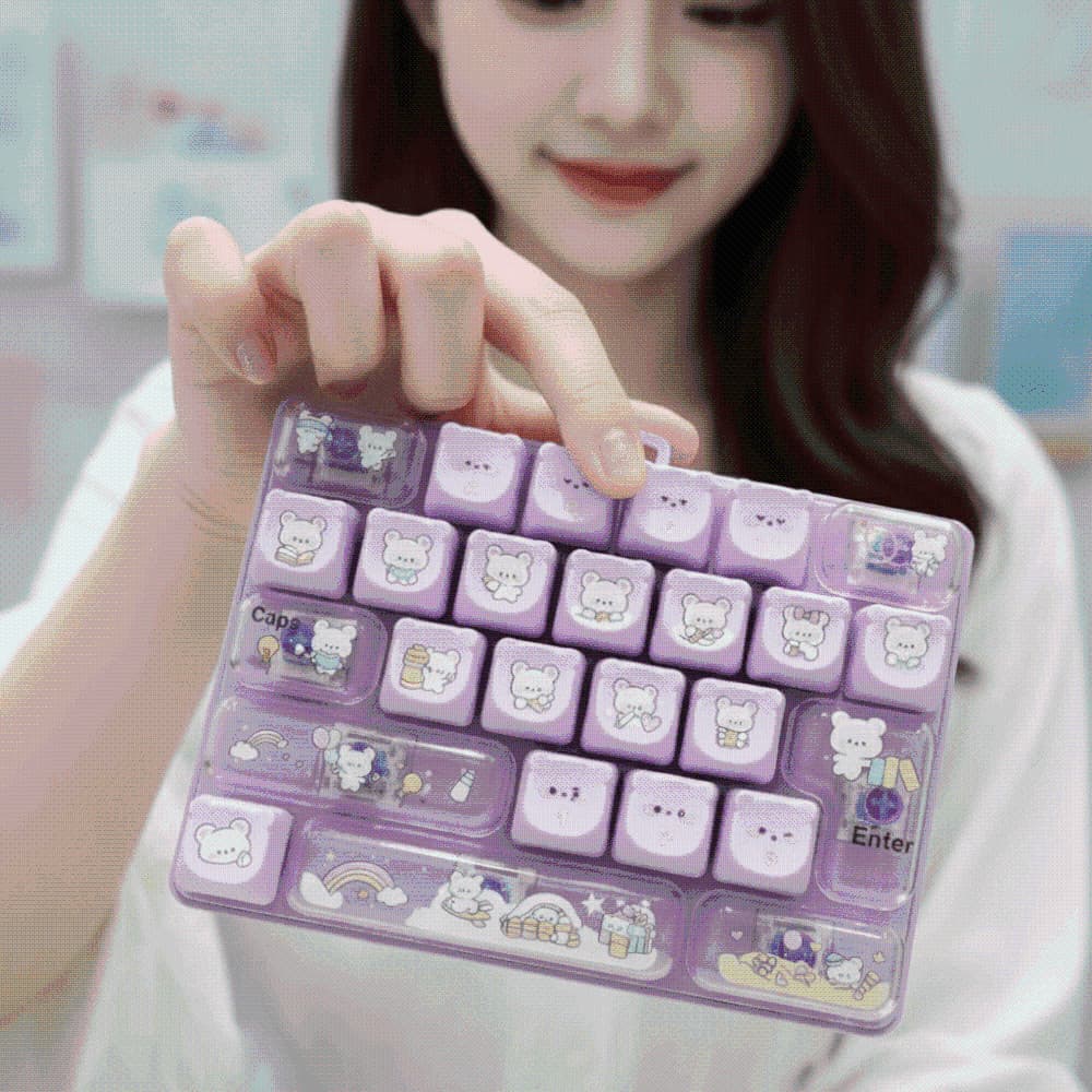 Brinquedo De Inquietação De Teclado , Mini Mecânico Arco-Íris 26 Teclas Mecânicas , Plástico Durável