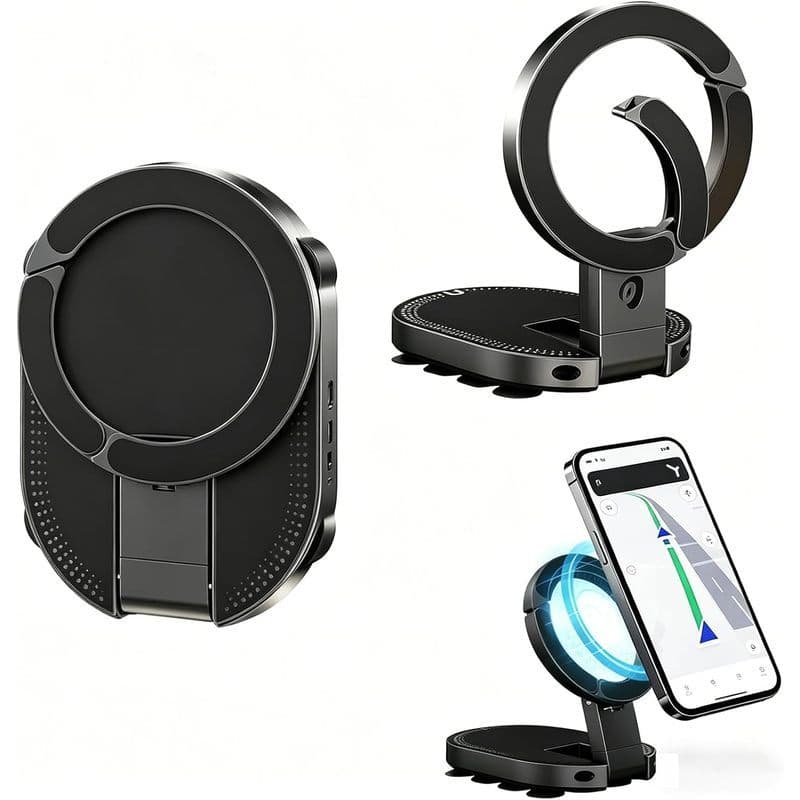2026 Novo Suporte De Telefone Com Ventosa Magnética 3 Em 1 , 18 Ventosas Fortes Para Carro , 360 ° Universal Giratório A