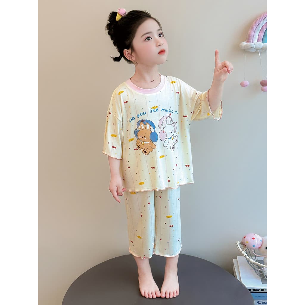 Meninas pijamas Modal verão estilo fino 2026 novo estilo bebê menina ar condicionado roupas menina legal roupas de casa 