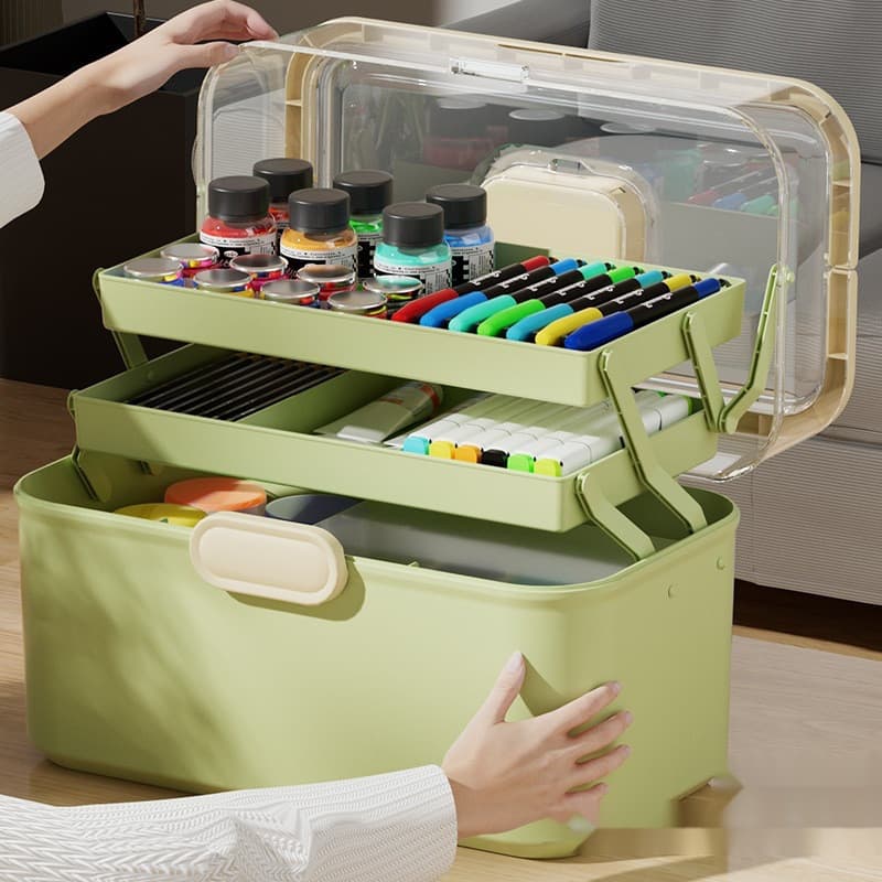 Caixa de ferramentas para estudantes de arte japonesa, pintura, manicure, multifuncional, caixa de ferramentas de armaze