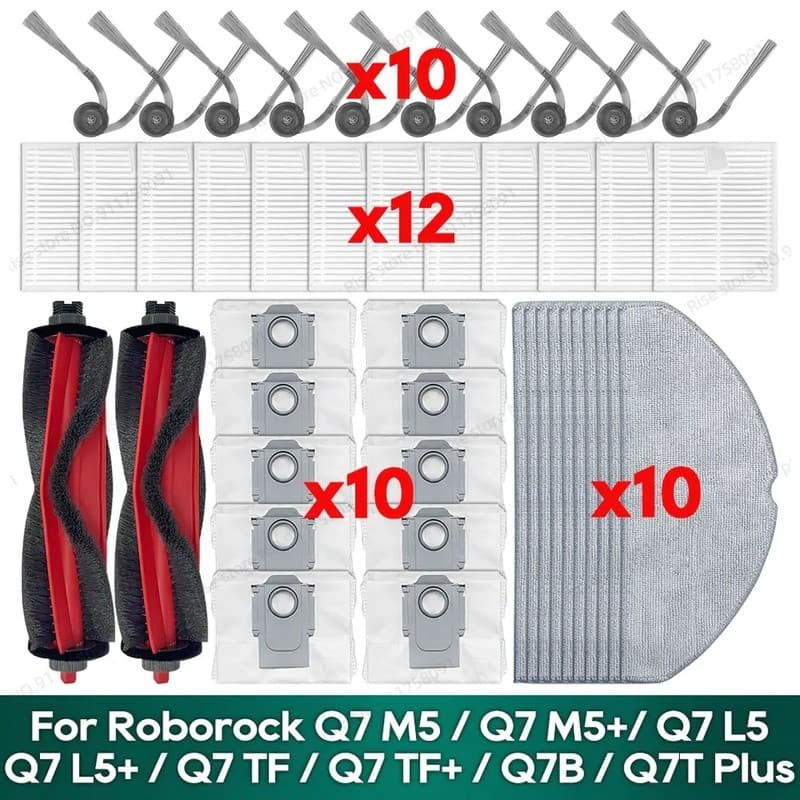 Roborock Q7 M5/Q7 L5 TF/Q7B Robô Aspirador De Pó Acessórios Escova Lateral Principal Saco Filtro Mop Peças Reposição
