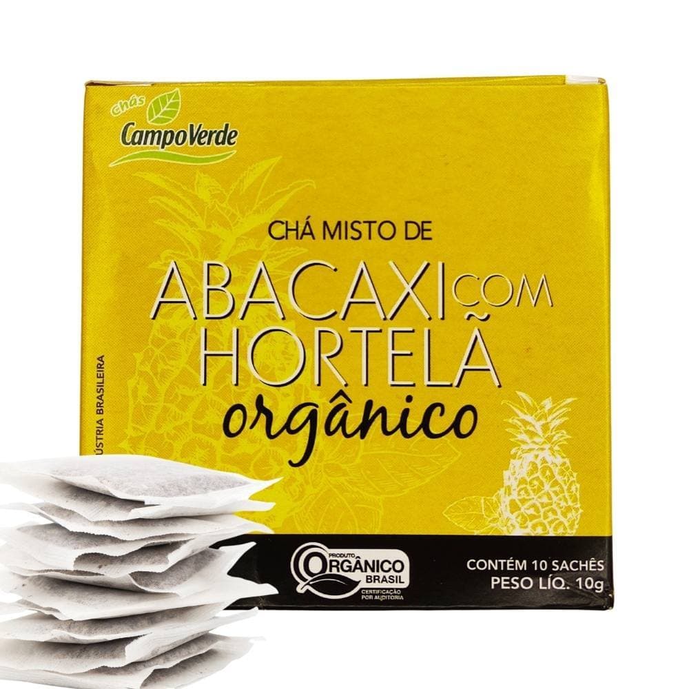 Chá Abacaxi Fruta com Hortelã Menta Orgânico 10 sachês