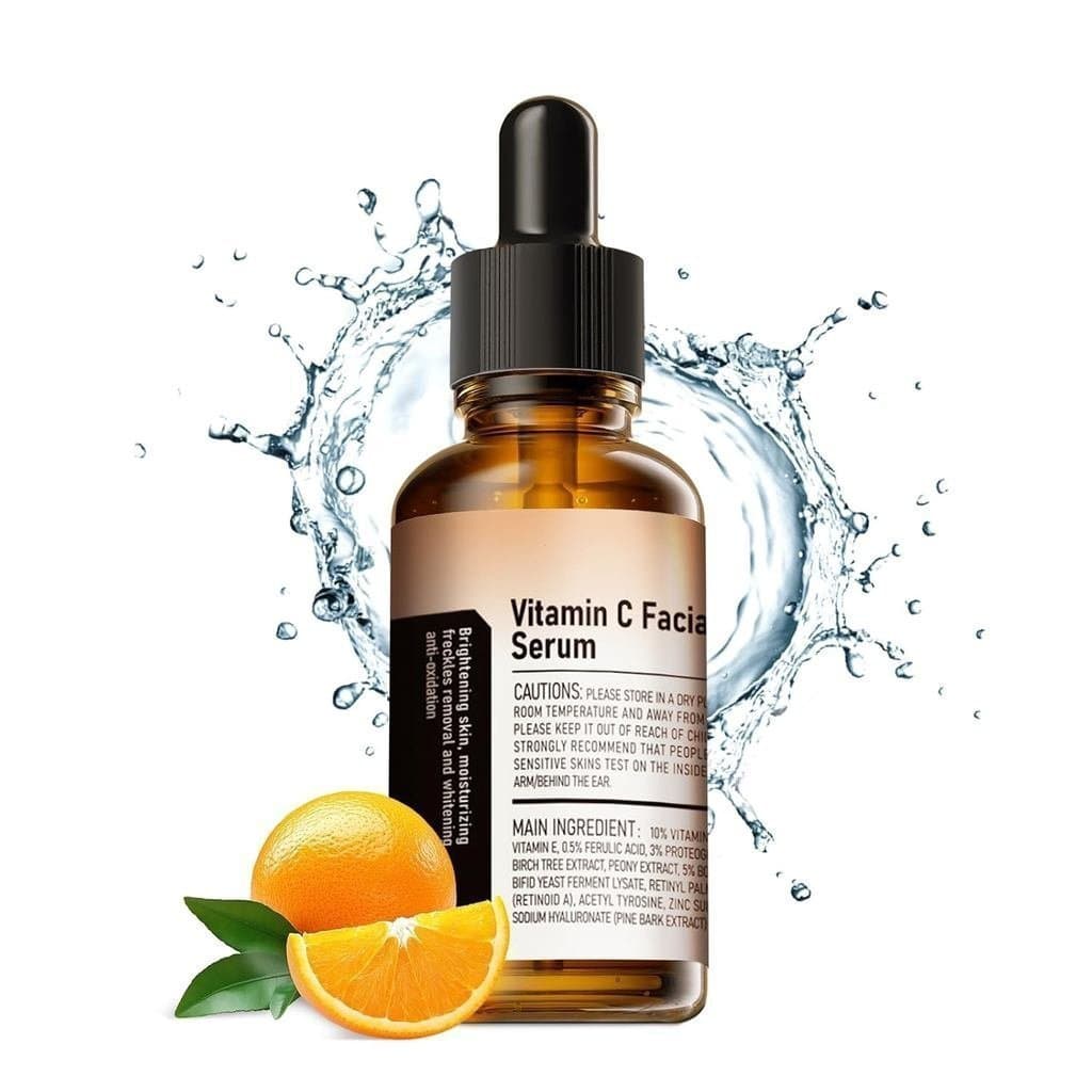 Sérum Facial de Vitamina C com Vitamina C, Ácido Hialurônico, Vitamina E, Sérum para Opacidade, Pele Uniforme, Área dos 