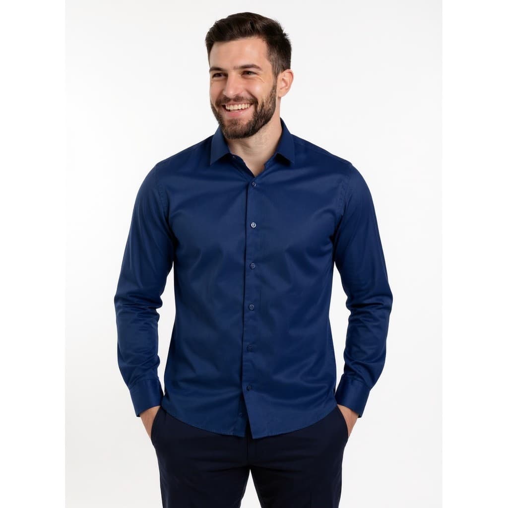 Camisa Masculina Manga Longa Tricoline Premium Slim Fit Social — Clique & Leva da Dê