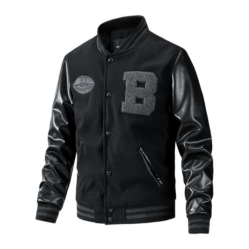Nova jaqueta masculina para outono e inverno, jaqueta acolchoada, jaqueta com gola de beisebol, jaqueta de lã tamanho gr