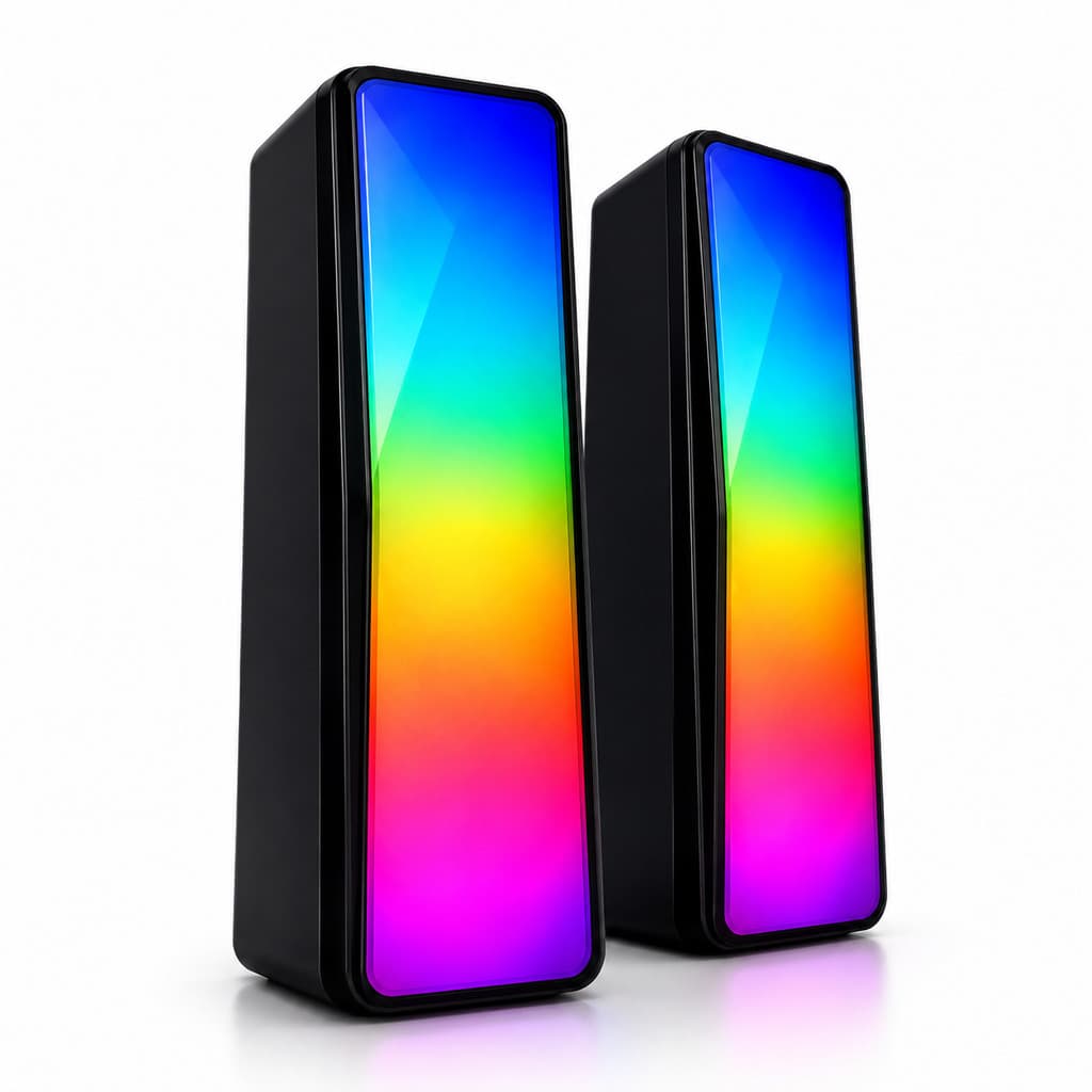 Caixa Som Caixinha P2 para PC Gamer Computador Notebook Iluminação Led  RGB