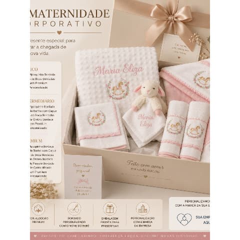 Kit bebe Enxoval Corporativo Personalizado para empresas | Presente Maternidade | Bordadocom nome