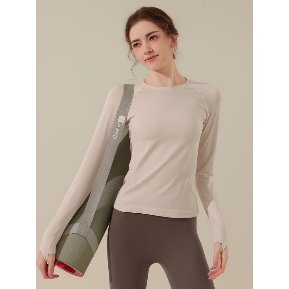 Roupas de yoga de manga comprida roupas de Fitness feminino elástico fino-ajuste mais magro olhar esportes camiseta Pila
