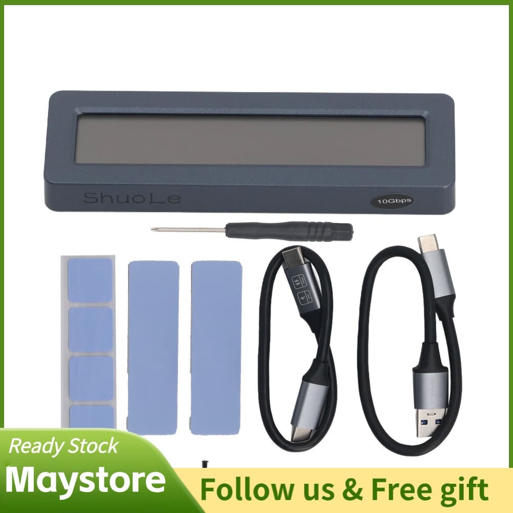Maystoree-br Gabinete SSD M.2 NVMe para USB 3.2 Type-C Caixa externa de alta velocidade de 10 Gbps em liga de alumínio