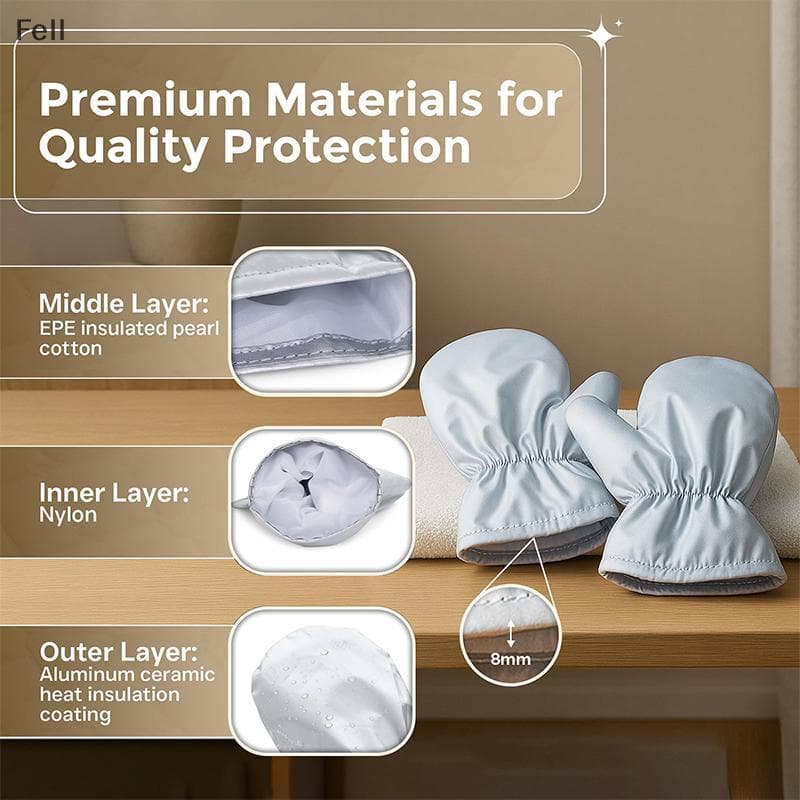 [Fel] Luvas Para Vaporizador De Roupas A Vapor-Luva De Cinza Protege Contra O Calor Mão Flexível Ferro Venda Quente