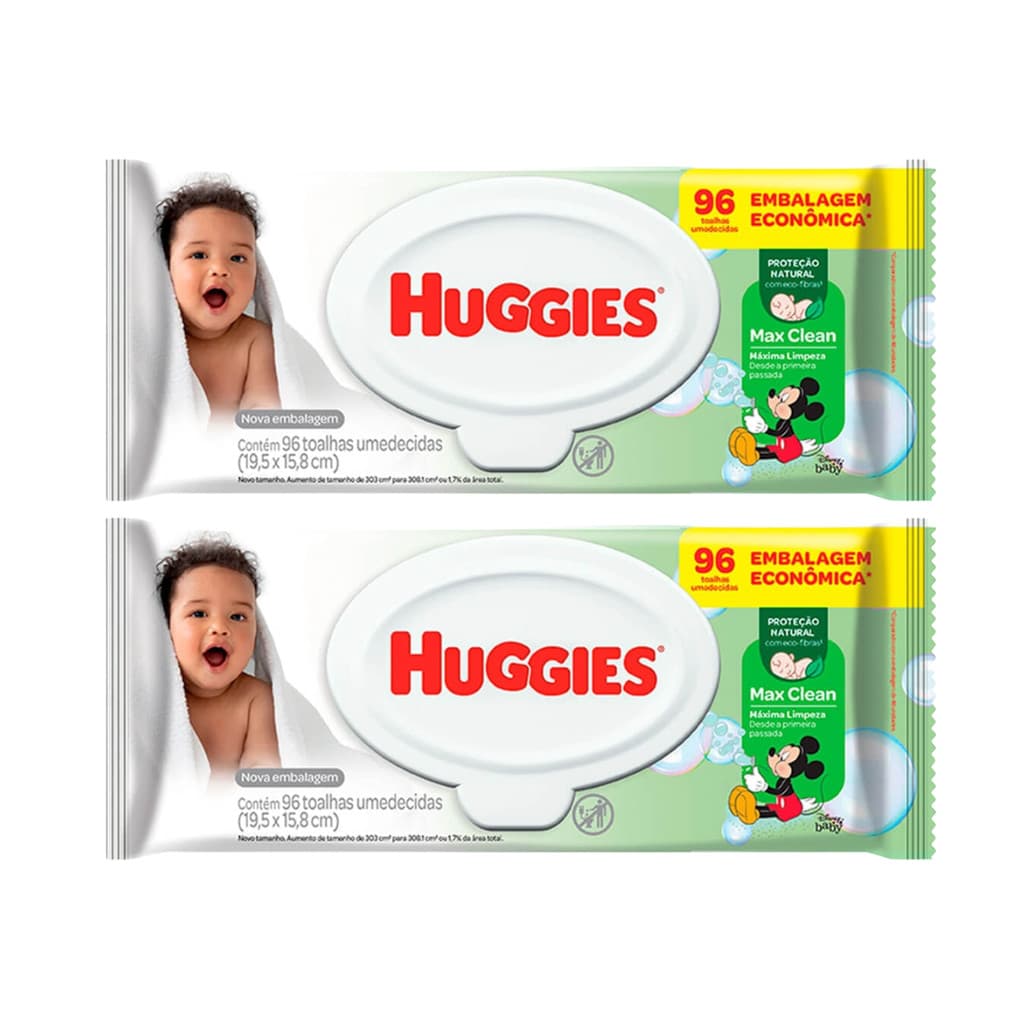 Lenço Umedecido Huggies Max Clean - 192 unidades