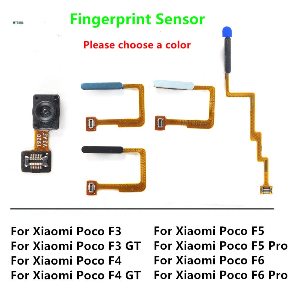 Botão Liga/Desliga Sensor De Impressão Digital Cabo Flexível Para Xiaomi Poco F3 F4 F5 F6 Pro GT Smartphone Peças De Rep