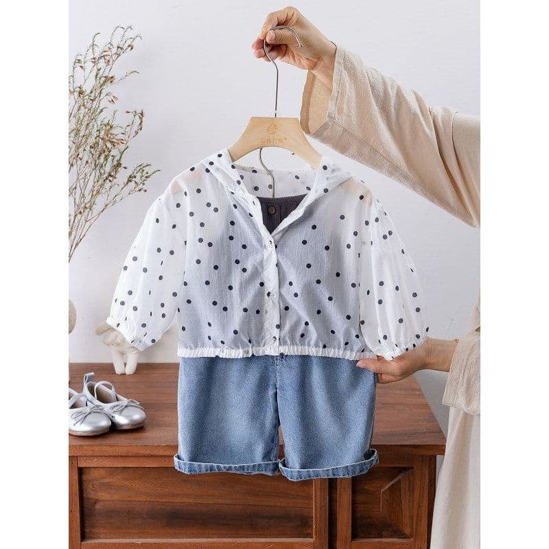 Bebê bebê protetor solar roupas verão bebê menina terno estilo fino estilo ocidental roupas de verão do bebê novo estilo