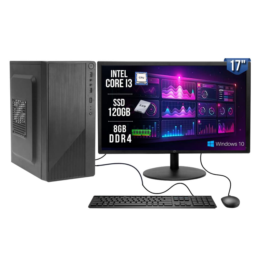 Computador Desktop Home Barato I3 6100 8GB DDR4 SSD 120GB Completo