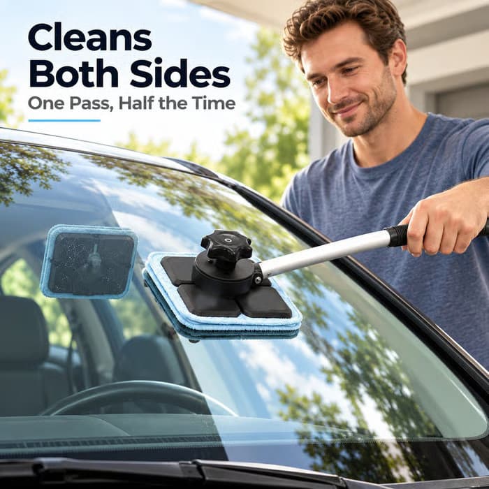 Kit de limpeza de vidros de carro portátil da moda, não deixa manchas |   Limpador de pára-brisa de carro + pano de limp