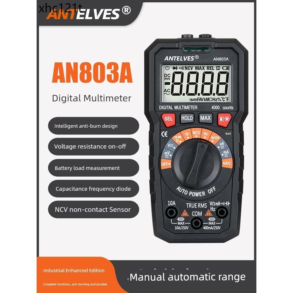 AN803M Multímetro Digital de Alta Precisão Automático Anti-Queimadura Display Digital Capacitor de Medição Multi @