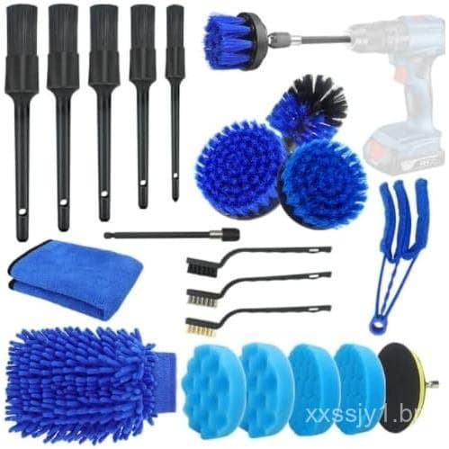 Conjunto de 21 escovas para limpeza detalhada de carros, kit de limpeza detalhada de carros, conjunto de escovas para li