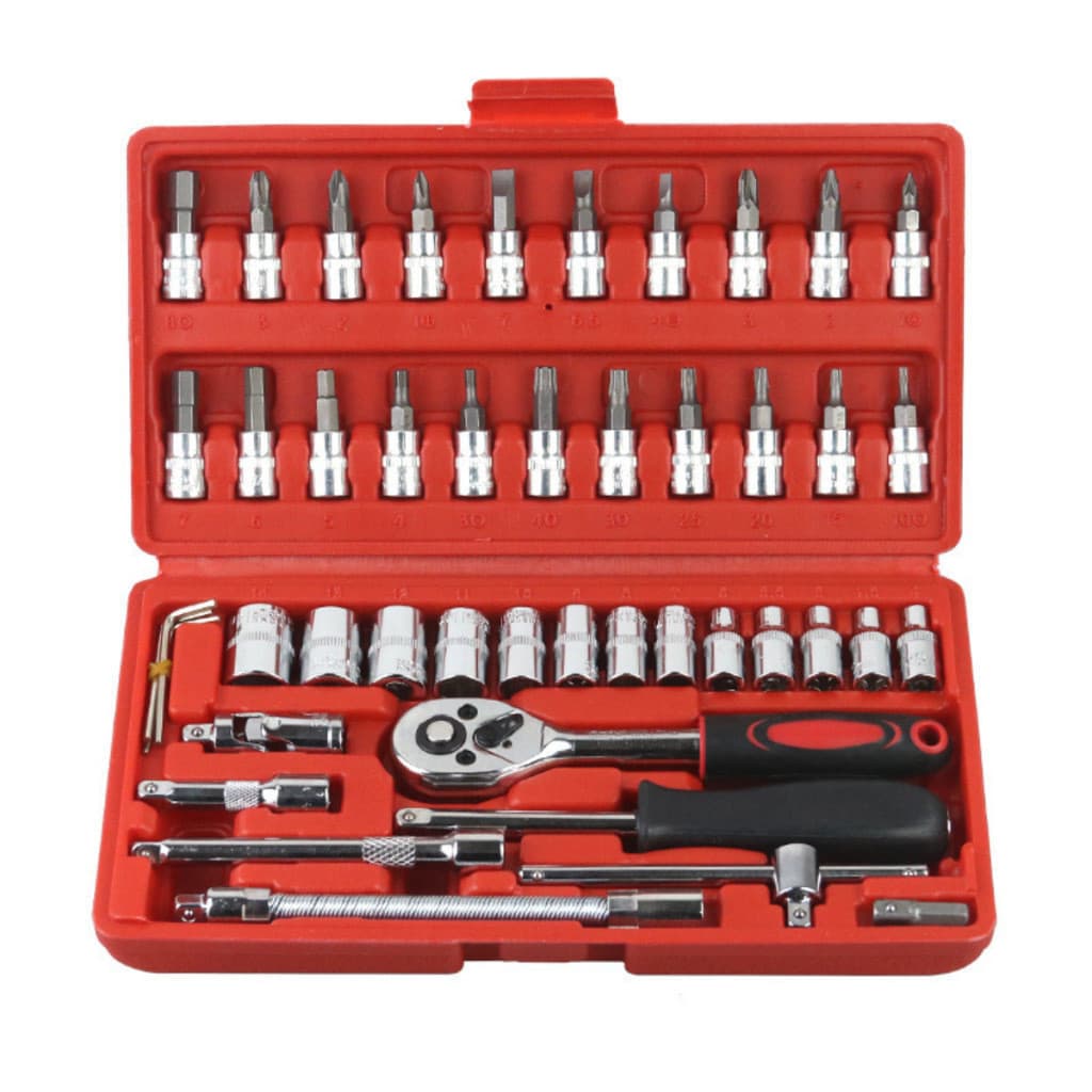 Kit 40/46 Chave Catraca Jogo De Soquetes Allen Torx Ferramentas
