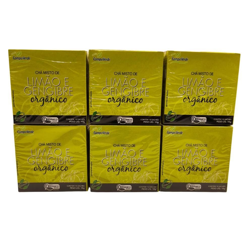 Kit 6 Chás Limão com Gengibre Orgânico 10 sachês cada