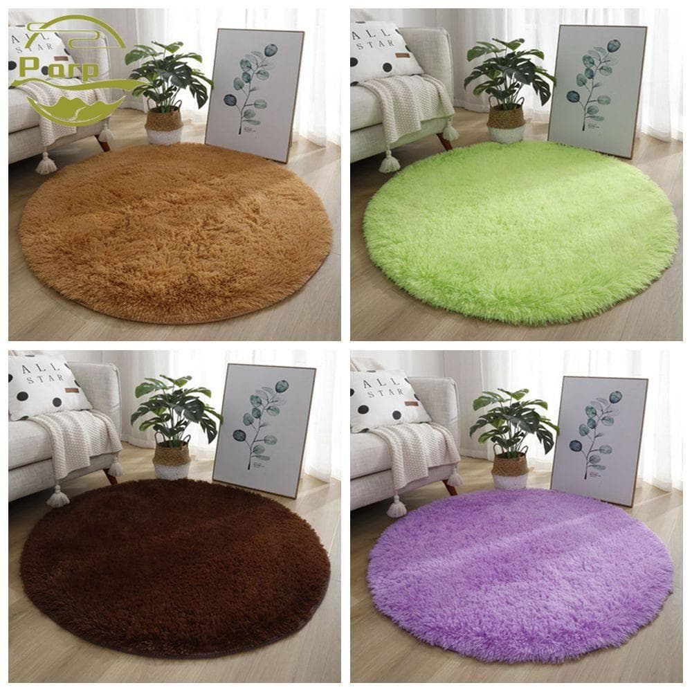 PARPERTY1 Tapete Redondo , Tapetes De Sala De Estar Espessos De 40 Cm , Peludo De Pelúcia Macio Antiderrapante De Cor Só