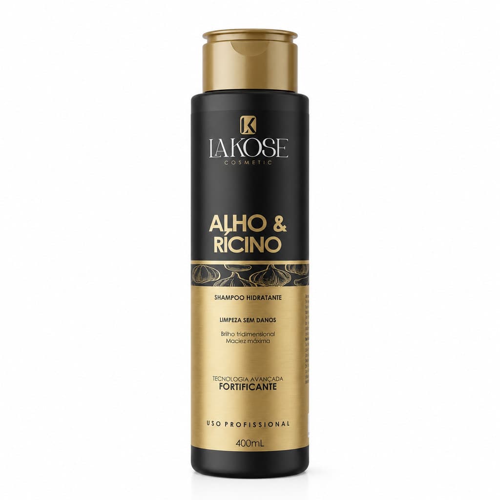 Shampoo Hidratante Alho e Rícino Lakose 400ml
