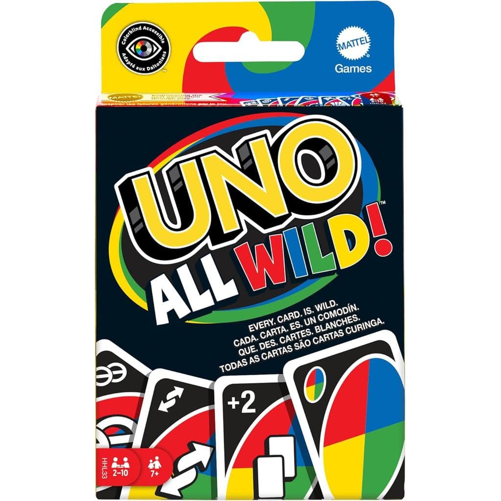 Jogo de Cartas UNO Wild Card da Mattel Games, inclui 112 cartas, adequado para crianças, famílias e noites de jogos para