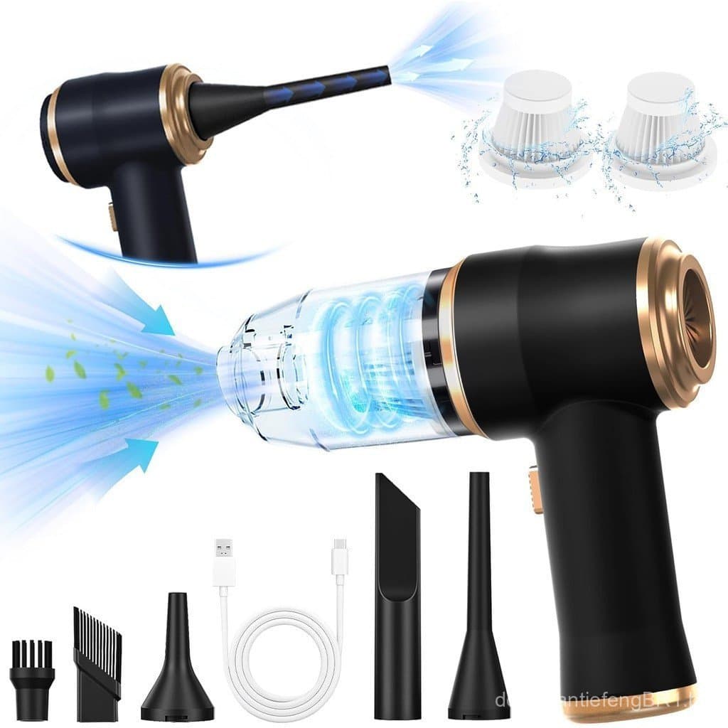 Mini Aspirador de Pó para Carro 12000Pa, Aspirador Portátil Sem Fio e Soprador, Equipado com 2 Filtros, Adequado para Ca