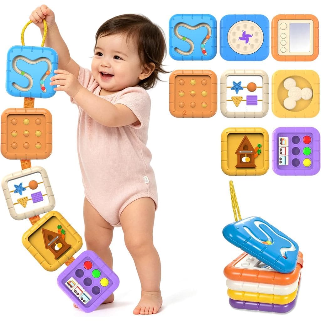 Brinquedo Educativo para Crianças de 1 Ano, Brinquedos de Viagem 8 em 1 para Crianças em Avião e Carro, Brinquedos Monte