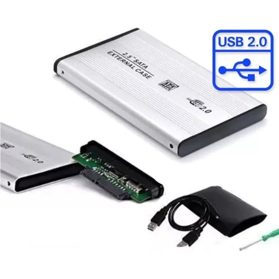 Case HD Externo 2.5 Polegadas USB 3.0 para Disco SATA Mecânico ou SSD Portátil
