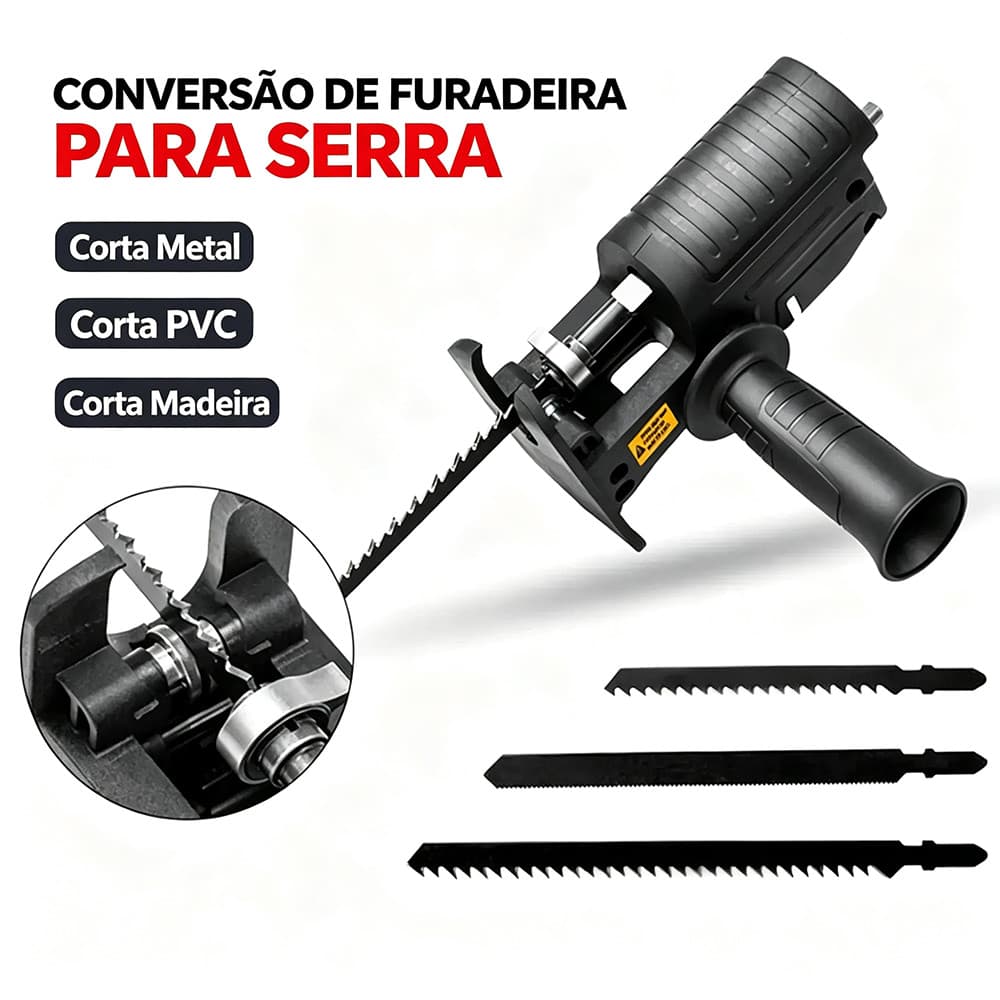 🔧 Kit Serra Portátil Multiuso | Compatível Com Furadeira Elétrica E Parafusadeira Doméstica