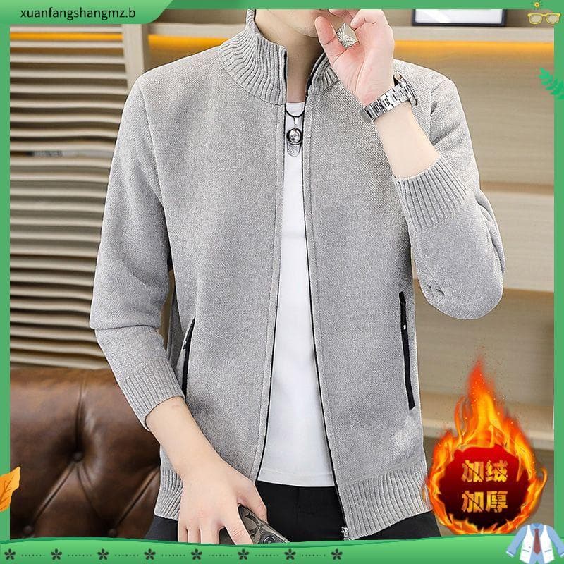 Jaqueta com capuz forro de lã masculino engrossado outono inverno jaqueta Encore vermelho jaqueta masculina primavera ou